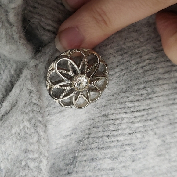 Sarah Spencer luxury feel wool angora big collar single button cardigan Sz large - Picture 4 of 7